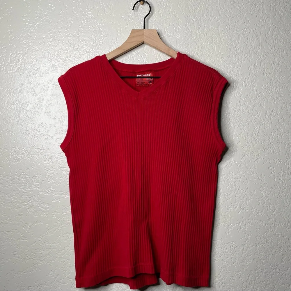 90s Ferruche Red Vest 100% Cotton